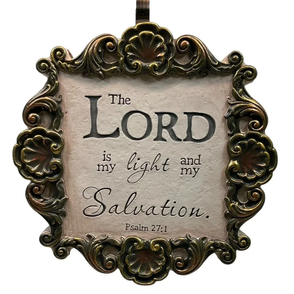 Vintage The Lord is My Light and My Salvation Wall Art Plaque Psalm 27:1